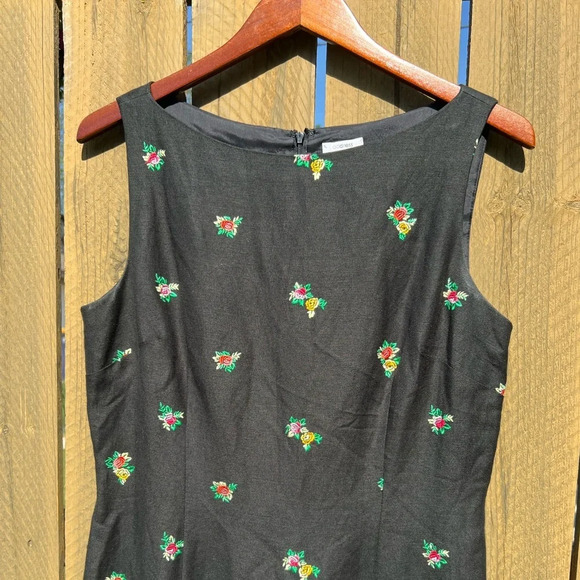 Address Maggy Linen Blend Floral Summer Sheath Dress Women’s 12 - Picture 2 of 4